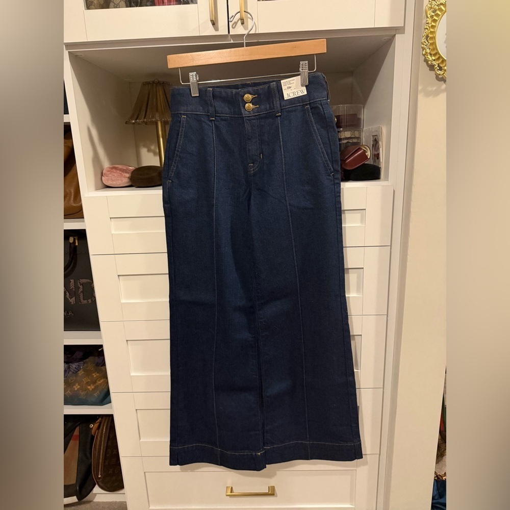 J Crew Petite denim trouser jean with stacked buttons - Picture 4 of 8